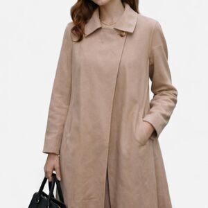 Lattelier Cream 100% Wool Long Coat Size small Quiet Luxury Minimalist Core